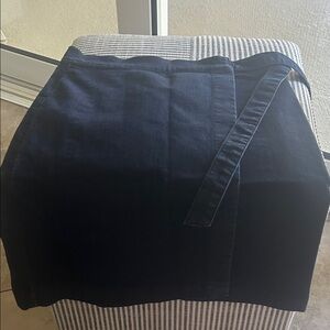 LOFT Navy Denim Skirt with Subtle Texture